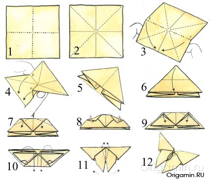 Оригами Бабочка Для Дошкольников Пошаговая Инструкция