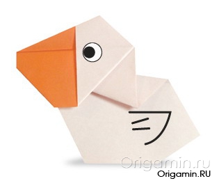 Пеликан оригами