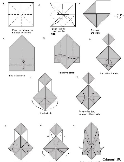 оригами аист