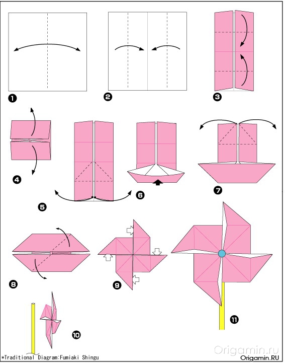 схема оригами дома