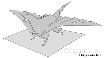 схема оригами дракона