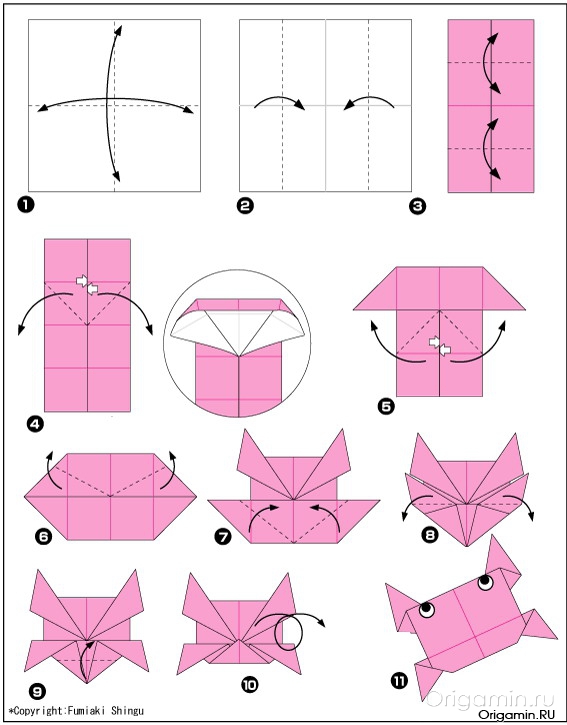 схема оригами краба