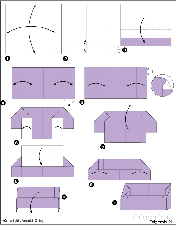 схема оригами мебели