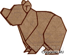 Медведь оригами