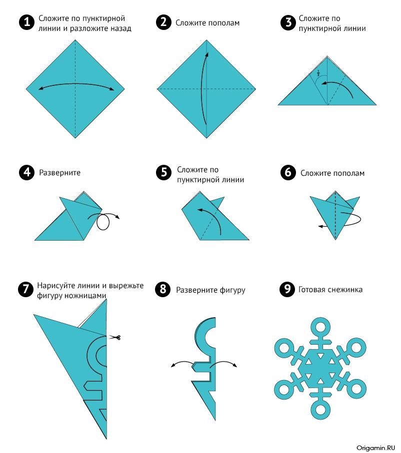 оригами снежинка