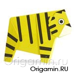 Тигр оригами